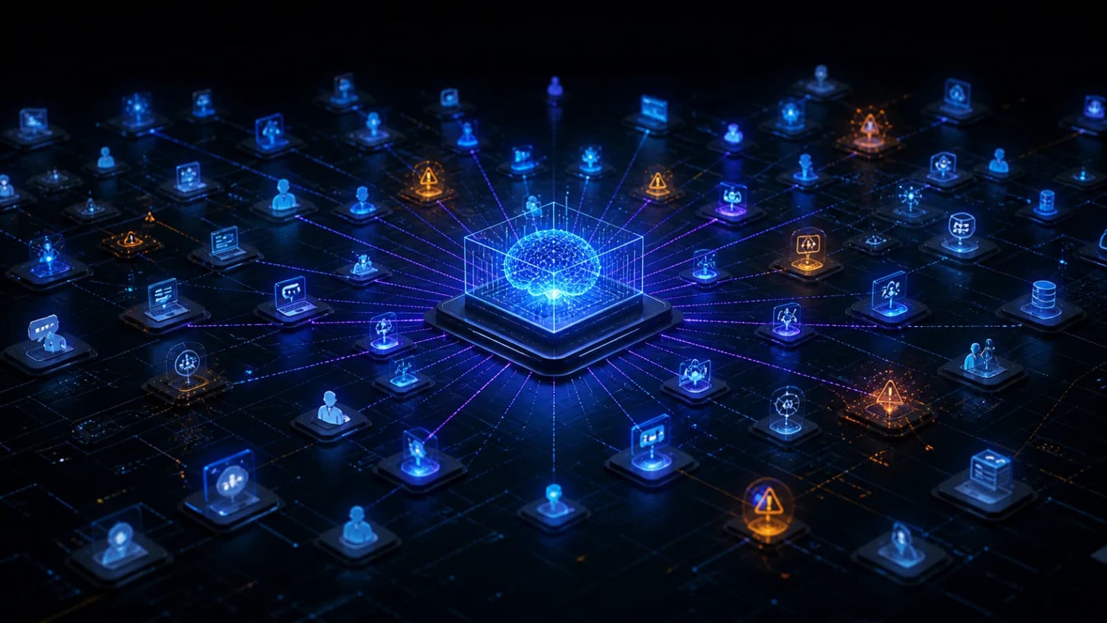 A network map revealing hidden AI activity and security risk signals across an organization